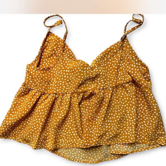 Women's Yellow Polka Dot Print Top - Picture 6 of 6